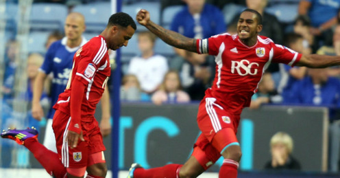 Maynard celebrates scoring against the Foxes