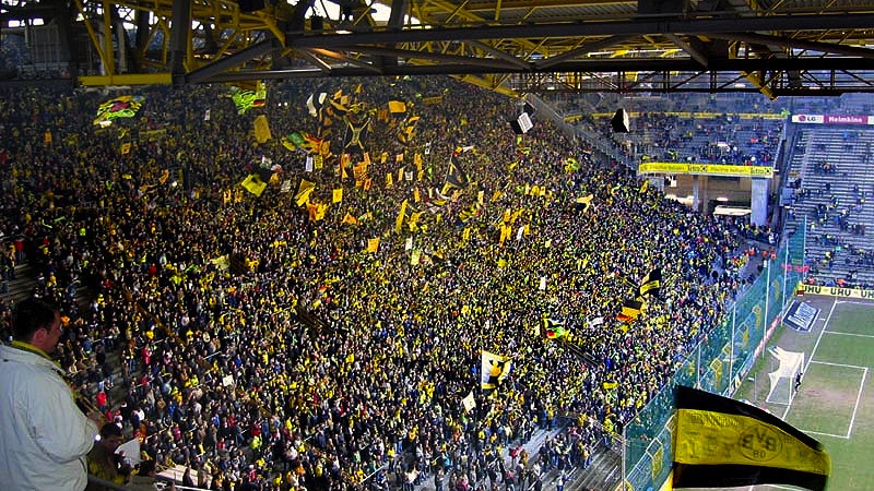 DortmundSuedtribune Revierderby - by Pascal Philp - Creative Commons License Borussia Dortmund rivalries ai??i?? Schalke, Bayern, and Gladbach rivals