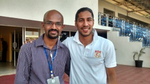 Pune FC's Arata Izumi with THT's Joseph George