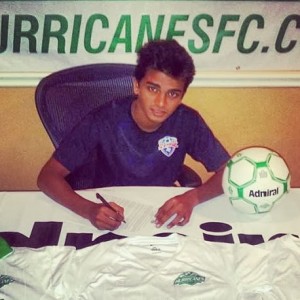 A young Shinde, signing his contract 
