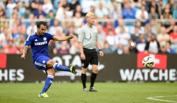 Fabregas dispatched a fantastic freekick to score his first Chelsea goal v Vitesse. (Courtesy: chelseafc.com)