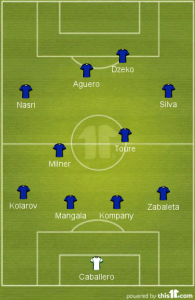 Manchester City will start in a formation best suited to their squad of superstars