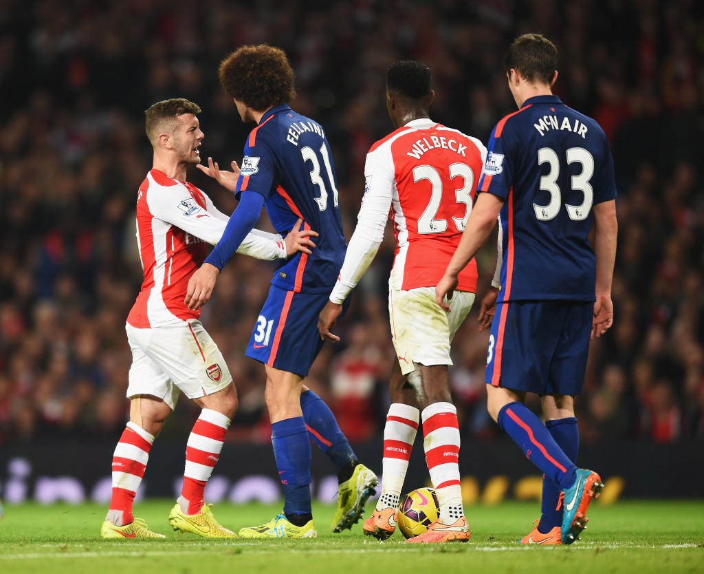 Jack Wilshere vented his frustration on Marouanne Fellaini