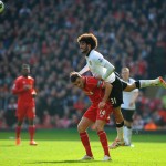 Fellaini using his physicality against Liverpool's Jordan Henderson