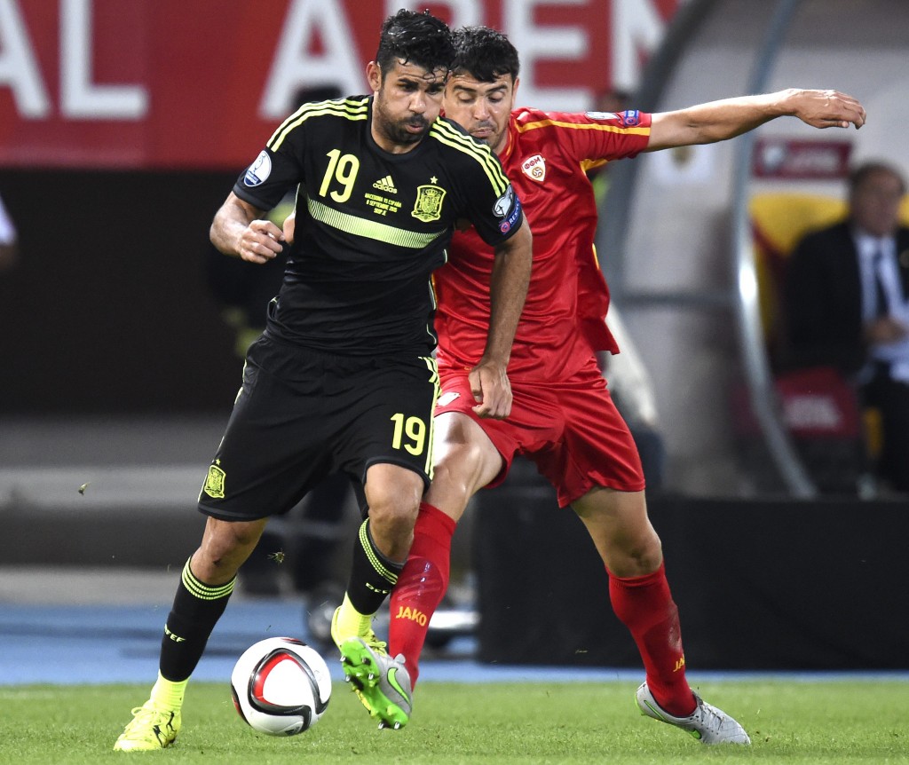 Costa scored with two headers against Liechtenstein. EPA/GEORGI LICOVSKI