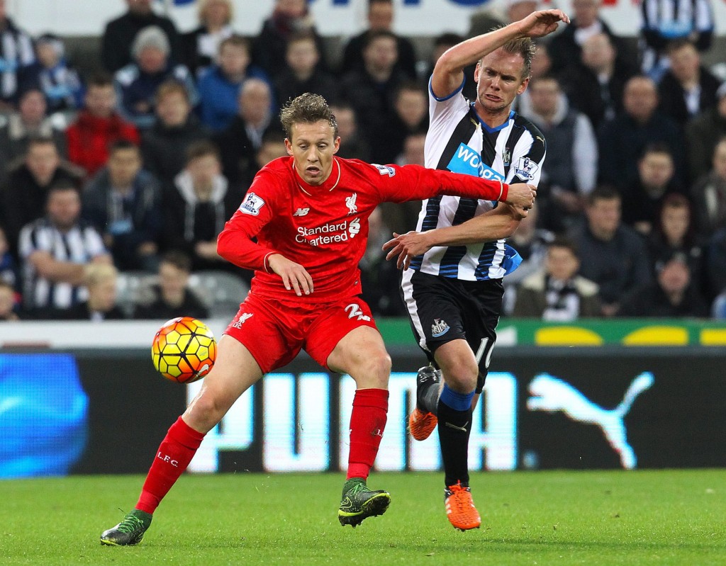 Lucas Leiva could be convinced by his former boss Benitez and the captain's armband to leave Anfield and move to Tyneside. (Picture Courtesy - AFP/Getty Images)