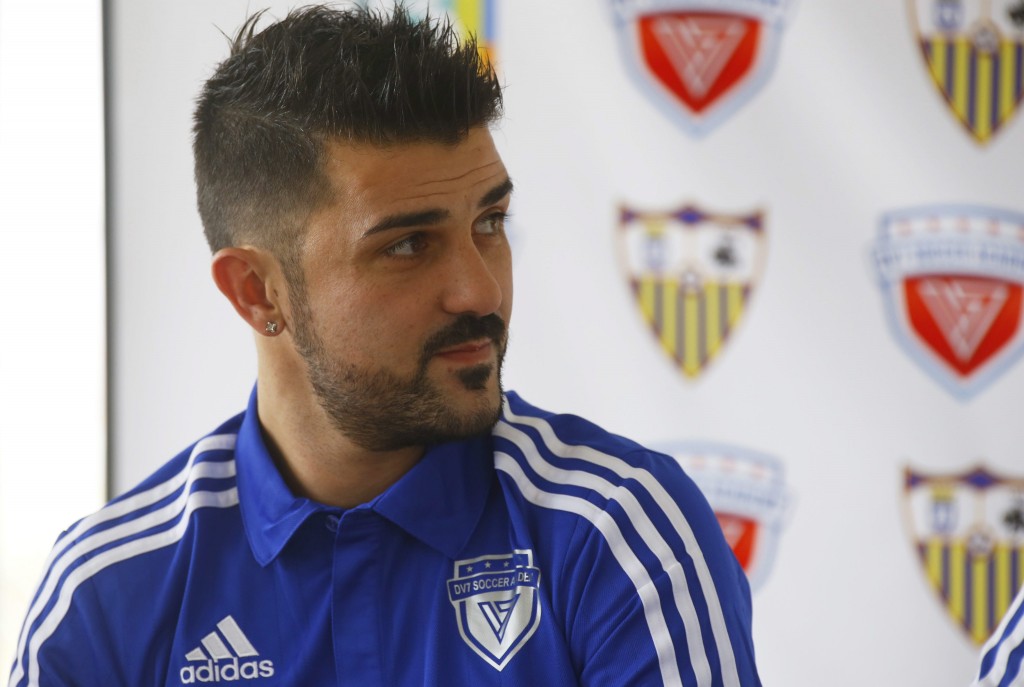 Spanish soccer player David Villa inaugurates a soccer academy in Puerto Rico