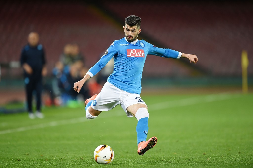 NAPLES, ITALY - FEBRUARY 25: Elseid Hysaj of Napoli in action during the UEFA Europa League Round of 32 second leg match between SSC Napoli and Villarreal FC on February 25, 2016 in Naples, Italy. (Photo by Francesco Pecoraro/Getty Images)