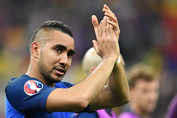 France's forward Dimitri Payet applauds after the Euro 2016 group A football match between France and Romania at Stade de France, in Saint-Denis, north of Paris, on June 10, 2016. / AFP / FRANCK FIFE (Photo credit should read FRANCK FIFE/AFP/Getty Images)