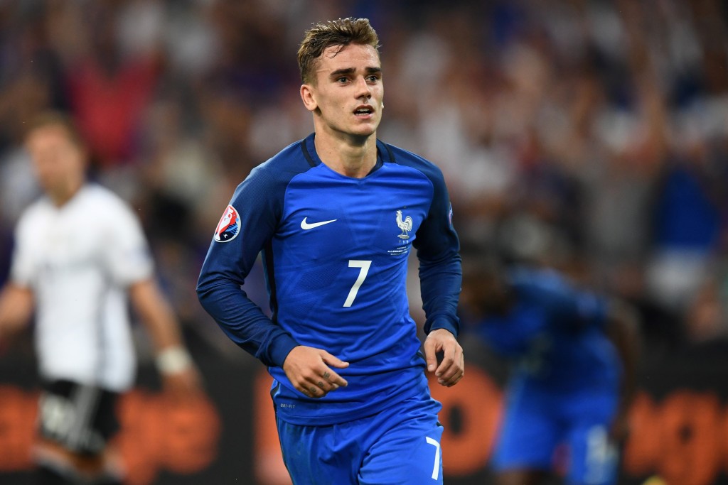 France's forward Antoine Griezmann looks on during the Euro 2016 semi-final football match between Germany and France at the Stade Velodrome in Marseille on July 7, 2016. / AFP / FRANCK FIFE (Photo credit should read FRANCK FIFE/AFP/Getty Images)
