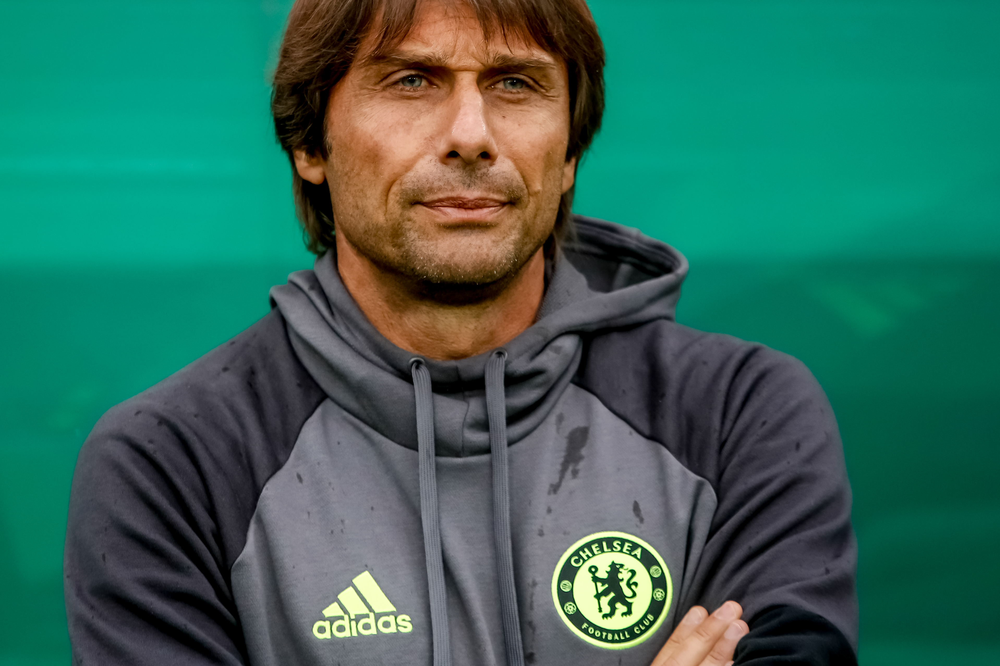VIENNA, AUSTRIA - JULY 16: Head coach of Chelsea Antonio Conte is seen on the bench before an friendly match between SK Rapid Vienna and Chelsea F.C. at Allianz Stadion on July 16, 2016 in Vienna, Austria. (Photo by Matej Divizna/Getty Images)