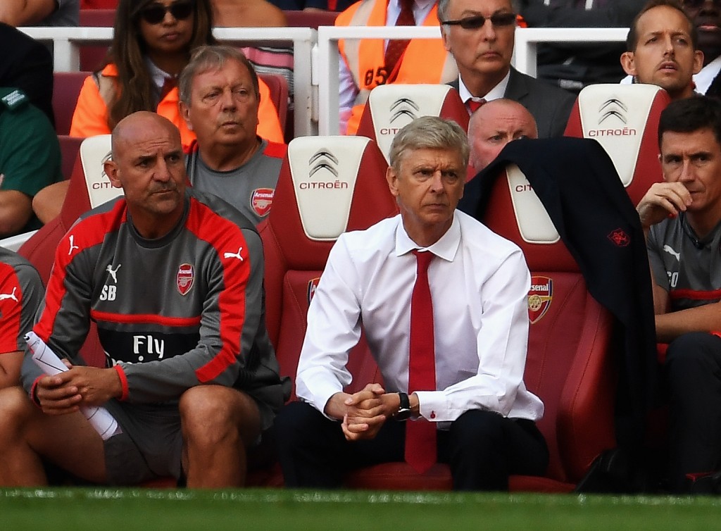 LONDON, ENGLAND - AUGUST 14: Arsene Wenger, Manager of Arsenal looks on during the Premier League match between Arsenal and Liverpool at Emirates Stadium on August 14, 2016 in London, England. (Photo by Mike Hewitt/Getty Images)