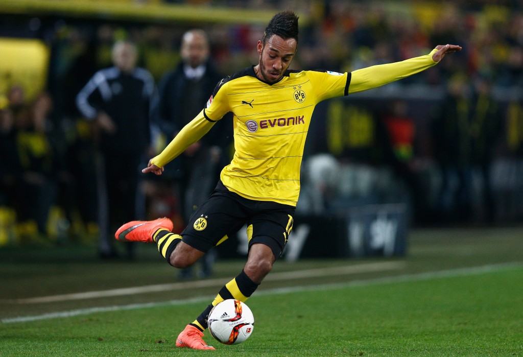 DORTMUND, GERMANY - MARCH 05: Pierre-Emerick Aubameyang of Borussia Dortmund in action during the Bundesliga match between Borussia Dortmund and FC Bayern Muenchen at Signal Iduna Park on March 5, 2016 in Dortmund, Germany. (Photo by Dean Mouhtaropoulos/Bongarts/Getty Images)
