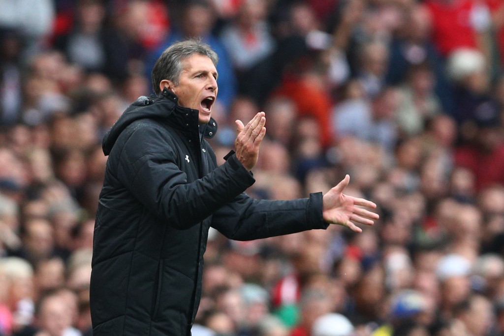 LONDON, ENGLAND - SEPTEMBER 10: Claude Puel, Manager of Southampton reacts during the Premier League match between Arsenal and Southampton at Emirates Stadium on September 10, 2016 in London, England. (Photo by Paul Gilham/Getty Images)