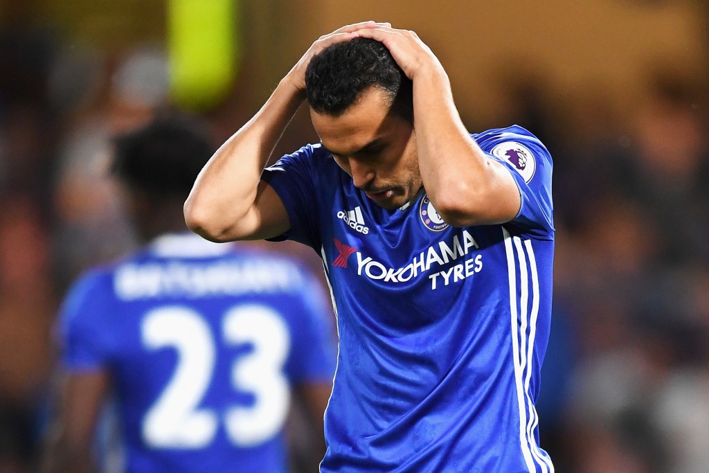 LONDON, ENGLAND - AUGUST 15: Pedro of Chelsea reacts during the Premier League match between Chelsea and West Ham United at Stamford Bridge on August 15, 2016 in London, England. (Photo by Michael Regan/Getty Images)
