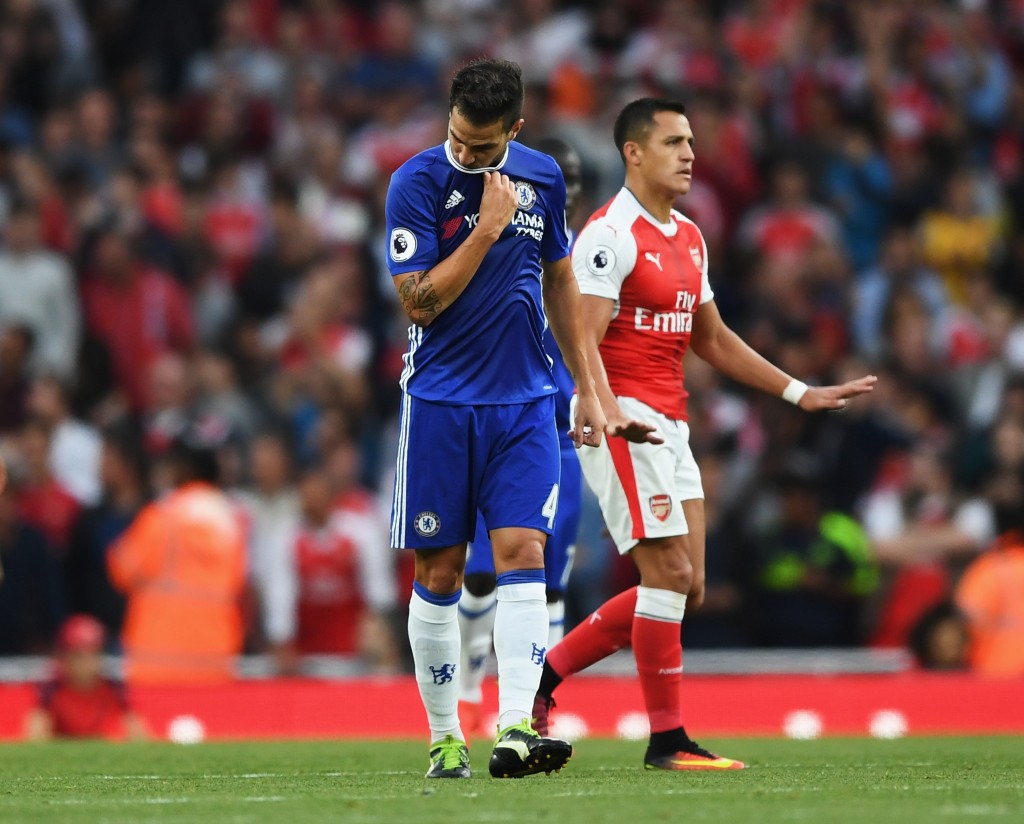 LONDON, ENGLAND - SEPTEMBER 24: Cesc Fabregas of Chelsea is dejected after Arsenal score during the Premier League match between Arsenal and Chelsea at the Emirates Stadium on September 24, 2016 in London, England. (Photo by Shaun Botterill/Getty Images)
