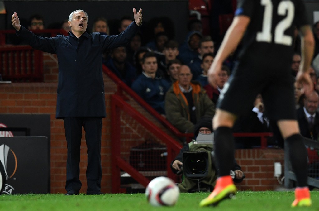 Jose Mourinho was also visibly unimpressed by some of the players from Zorya as they chose to fall down too easily at times. (Picture Courtesy - AFP/Getty Images)