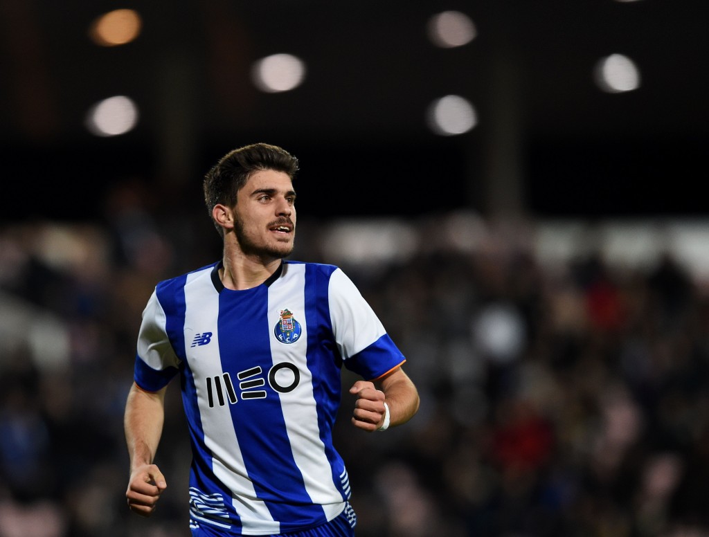 Porto's midfielder Ruben Neves celebrates a goal during the Portuguese Cup semi-final football match Gil Vicente FC vs FC Porto at the Barcelos City stadium in Barcelos on February 3, 2016. AFP PHOTO/ FRANCISCO LEONG / AFP / FRANCISCO LEONG (Photo credit should read FRANCISCO LEONG/AFP/Getty Images)