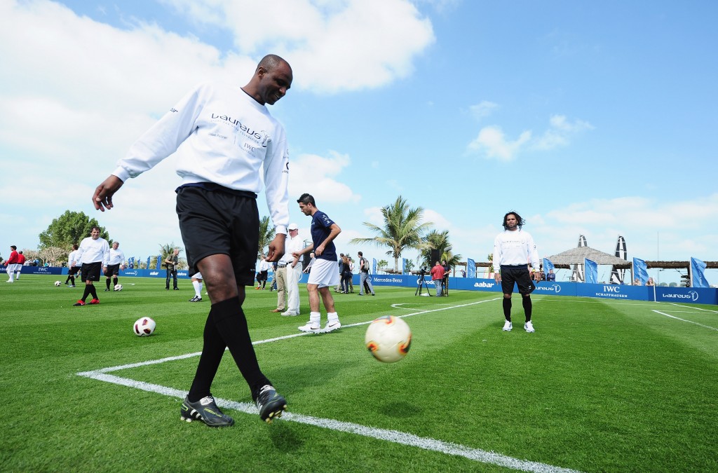 ABU DHABI, UNITED ARAB EMIRATES - FEBRUARY 07: Patrick Vieira during the Laureus Football Challenge presented by IWC Schaffhausen as part of the 2011 Laureus World Sports Awards at the Emirates Palace on February 7, 2011 in Abu Dhabi, United Arab Emirates. (Photo by Jamie McDonald/Getty Images for Laureus)