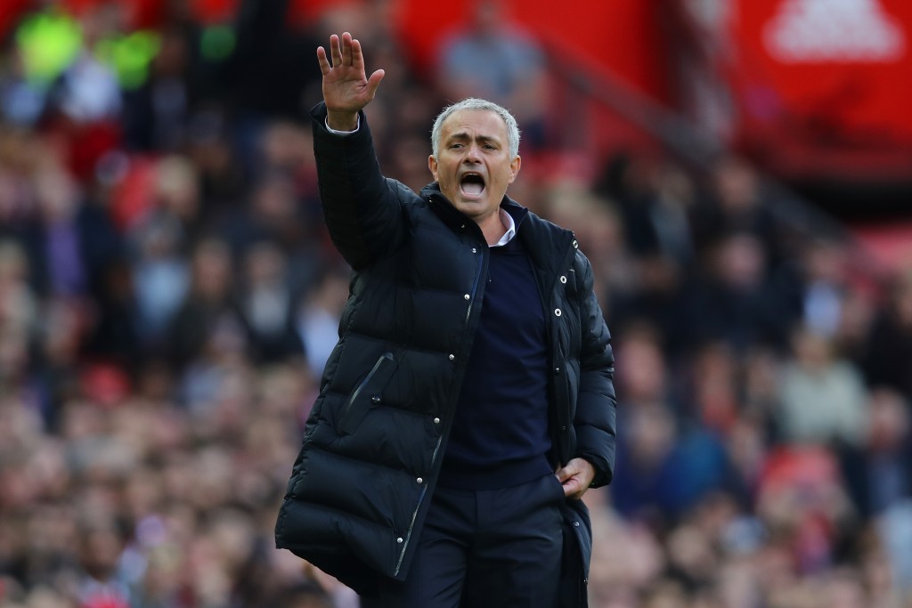 MANCHESTER, ENGLAND - OCTOBER 02: Jose Mourinho, Manager of Manchester United reacts during the Premier League match between Manchester United and Stoke City at Old Trafford on October 2, 2016 in Manchester, England. (Photo by Clive Brunskill/Getty Images)
