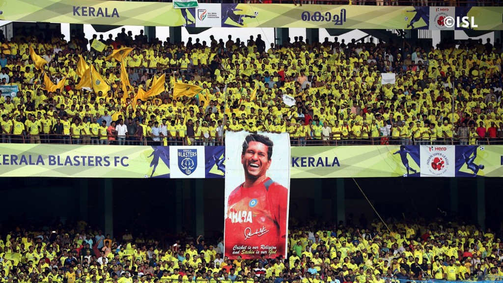 A Packed Jawaharlal Nehru Stadium, Kerala. Courtesy: ISL