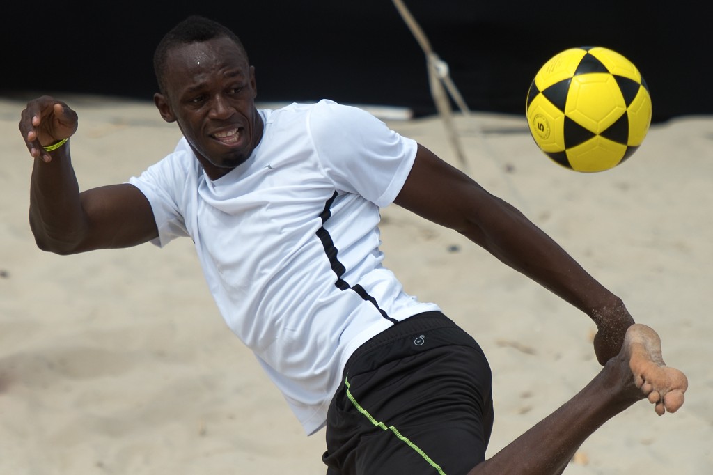 Blast it like Bolt? (Picture Courtesy - AFP/Getty Images)