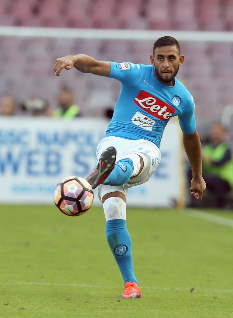 NAPLES, ITALY - OCTOBER 15: Faouzi Ghoulam of Napoli during the Serie A match between SSC Napoli and AS Roma at Stadio San Paolo on October 15, 2016 in Naples, Italy. (Photo by Maurizio Lagana/Getty Images)