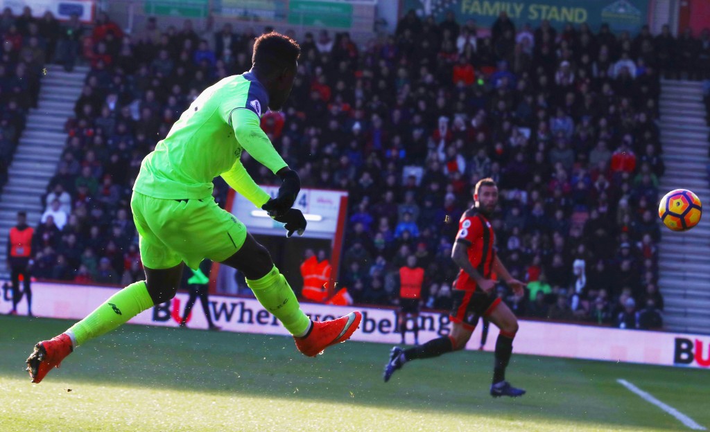 BOURNEMOUTH, ENGLAND - DECEMBER 04: Divock Origi of Liverpool scores their second goal during the Premier League match between AFC Bournemouth and Liverpool at Vitality Stadium on December 4, 2016 in Bournemouth, England. (Photo by Michael Steele/Getty Images)