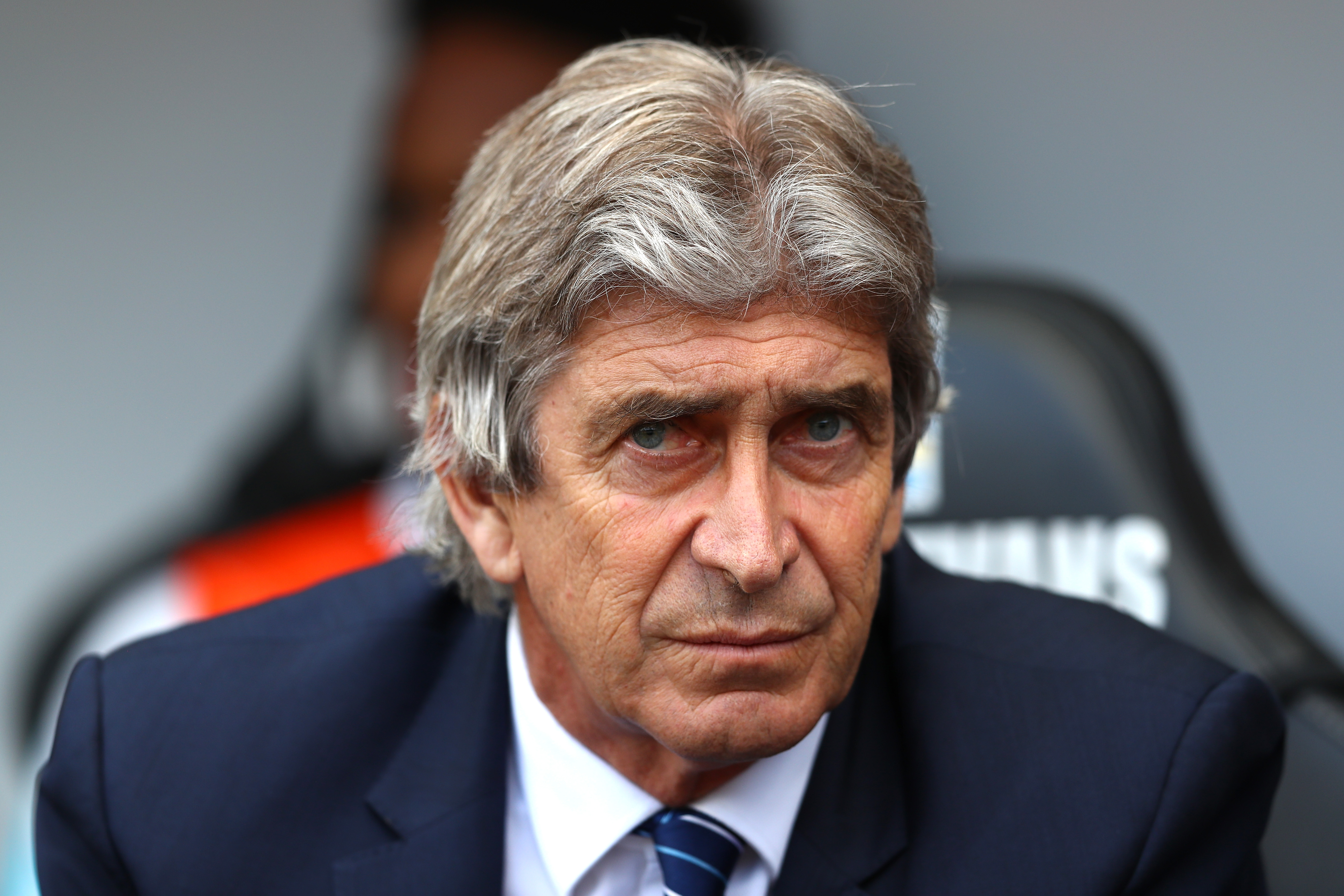 SWANSEA, WALES - MAY 15: Manuel Pellegrini, manager of Manchester City looks on prior to the Barclays Premier League match between Swansea City and Manchester City at the Liberty Stadium on May 15, 2016 in Swansea, Wales. (Photo by Michael Steele/Getty Images)