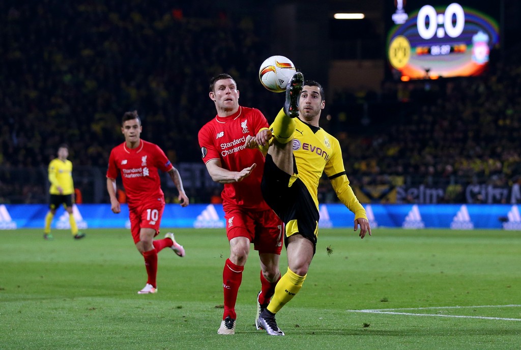 These two have already come up against each other, and the battle between Mkhitaryan and Milner will go a long way in determining the outcome of this match. (Photo courtesy - Lars Baron/Bongarts/Getty Images)
