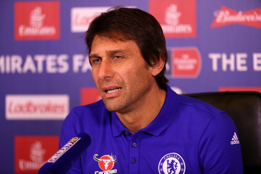 COBHAM, ENGLAND - JANUARY 06: Antonio Conte, Chelsea mananger, is pictured during a press conference at Chelsea Training Ground on January 6, 2017 in Cobham, England. (Photo by Andrew Redington/Getty Images)