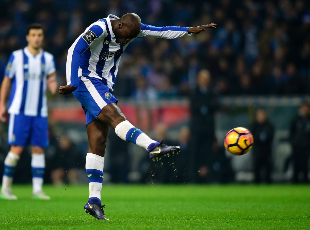 Porto's midfielder Danilo Pereira kicks the ball to score during the Portuguese league football match FC Porto vs GD Chaves at the Dragao stadium in Porto on December 19, 2016. (Photo courtesy - Miguel Riopa/AFP/Getty Images)
