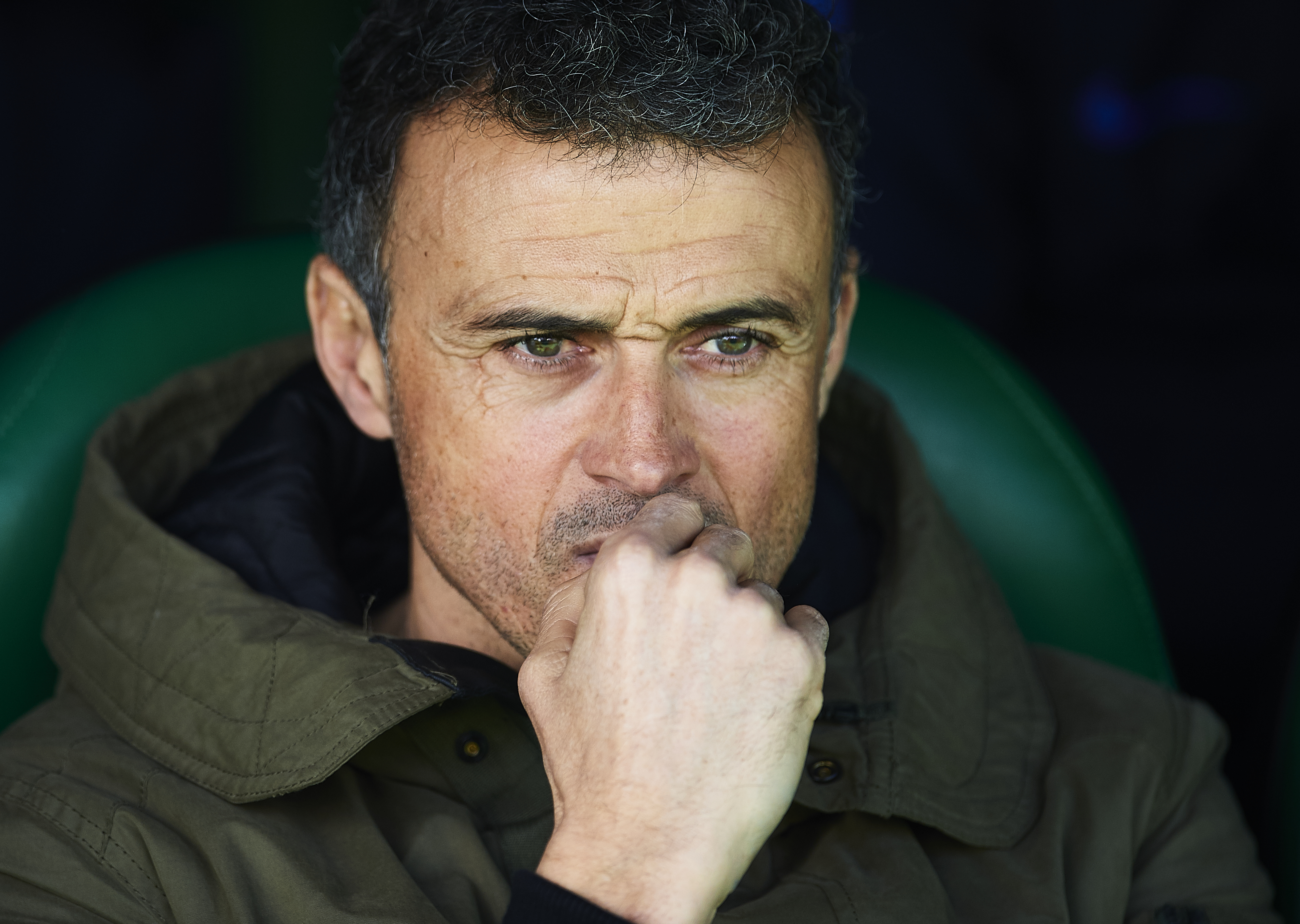 SEVILLE, SPAIN - JANUARY 29: Head Coach of FC Barcelona Luis Enrique looks on prior to La Liga match between Real Betis Balompie and FC Barcelona at Benito Villamarin Stadium on January 29, 2017 in Seville, Spain. (Photo by Aitor Alcalde/Getty Images)
