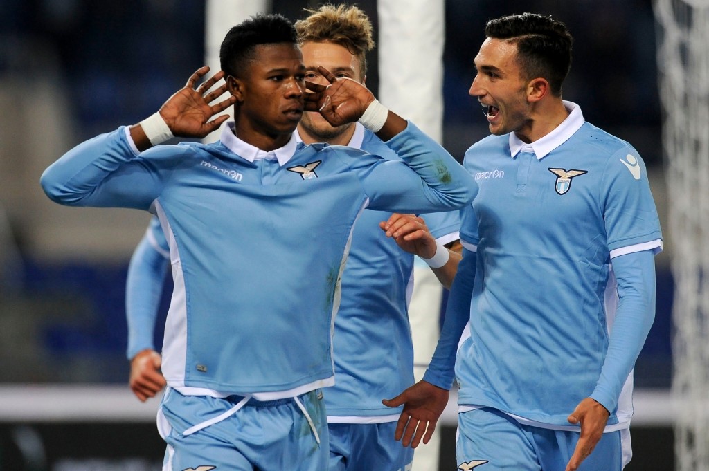 ROME, ROMA - DECEMBER 18: Balde Diao Keita of SS Lazio celebrates the opening goal during the Serie A match between SS Lazio and ACF Fiorentina at Stadio Olimpico on December 18, 2016 in Rome, Italy. (Photo by Marco Rosi/Getty Images)