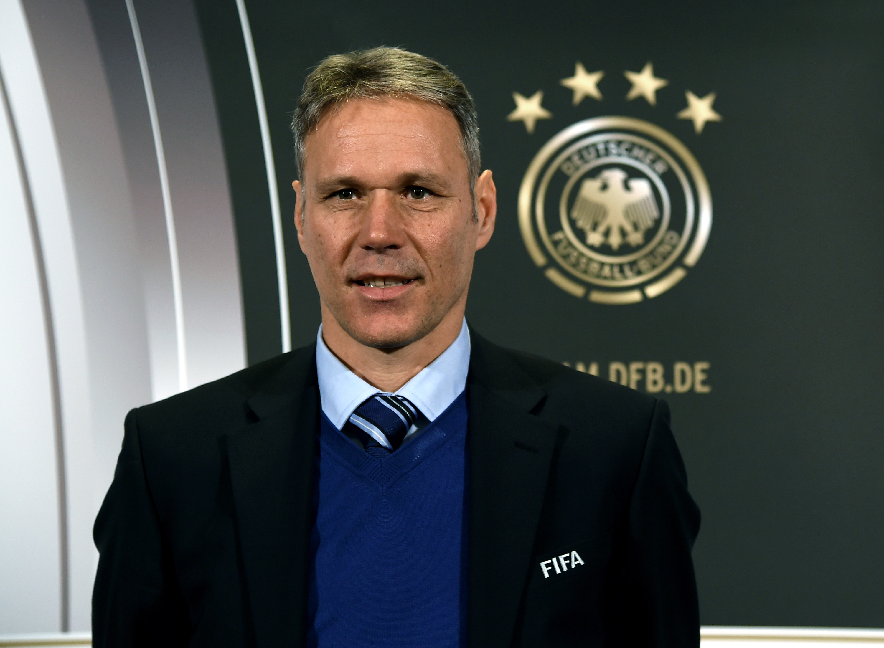 MILAN, ITALY - NOVEMBER 14: Marco Van Basten attends the Video Referee press conference at Hotel Melia on November 14, 2016 in Milan, Italy. (Photo by Pier Marco Tacca/Bongarts/Getty Images)