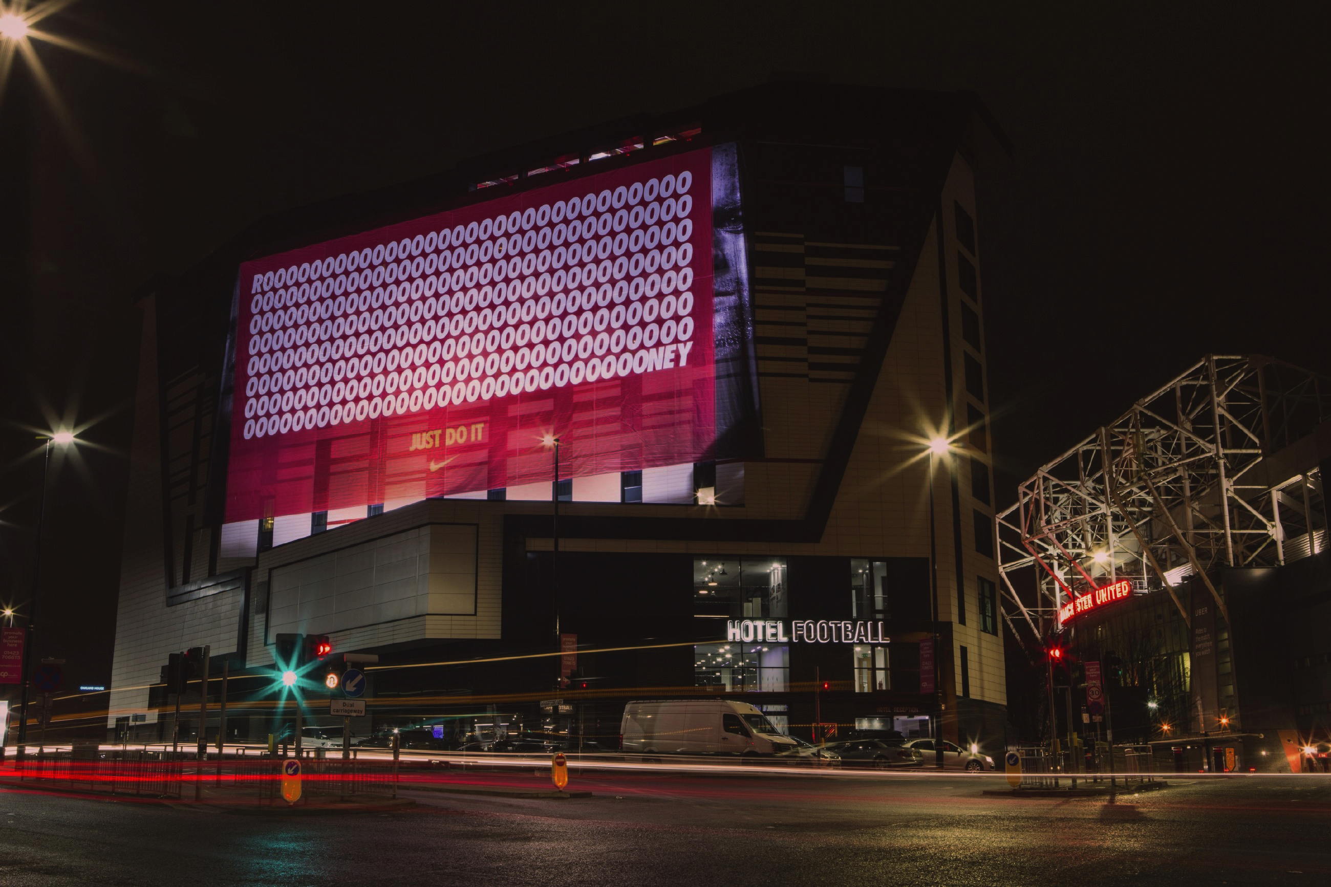 MANCHESTER, ENGLAND - JANUARY 21: Nike marks Wayne Rooney's record-breaking 250th Manchester United goal with an Old Trafford landmark on January 21, 2017 in Manchester, England. (Photo by Mark Robinson/Getty Images for Nike)