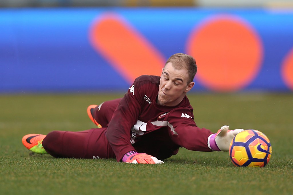 EMPOLI, ITALY - FEBRUARY 05: Joe Hart of FC Torino in action during heating prior to the Serie A match between Empoli FC and FC Torino at Stadio Carlo Castellani on February 5, 2017 in Empoli, Italy. (Photo by Gabriele Maltinti/Getty Images)