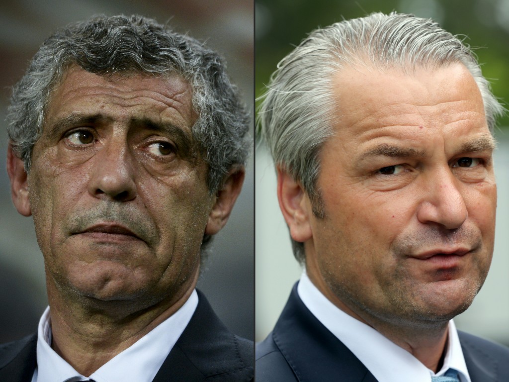 Who will prevail in the battle between Santos' Portugal and Storck's Hungary? (Photo courtesy - Patricia De Melo Moreira, Valery Hache/AFP/Getty Images)