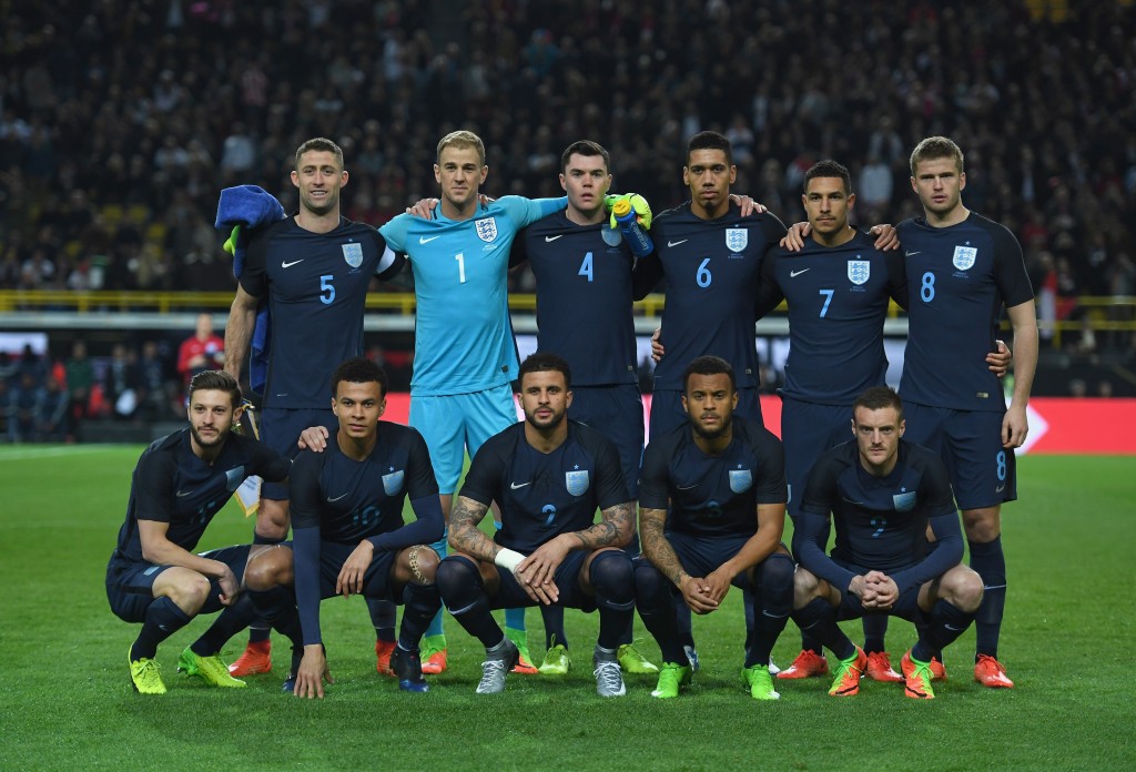 DORTMUND, GERMANY - MARCH 22: The England team pose for a photograph prior to the international friendly match between Germany and England at Signal Iduna Park on March 22, 2017 in Dortmund, Germany. (Photo by Shaun Botterill/Getty Images)