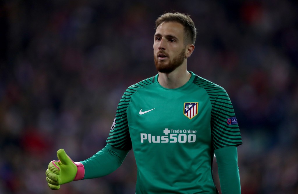 MADRID, SPAIN - MARCH 15: Goalkeeper Jan Oblak of Atletico is seen during the UEFA Champions League Round of 16 second leg match between Club Atletico de Madrid and Bayer Leverkusen at Vicente Calderon Stadium on March 15, 2017 in Madrid, Spain. (Photo by Lars Baron/Bongarts/Getty Images)
