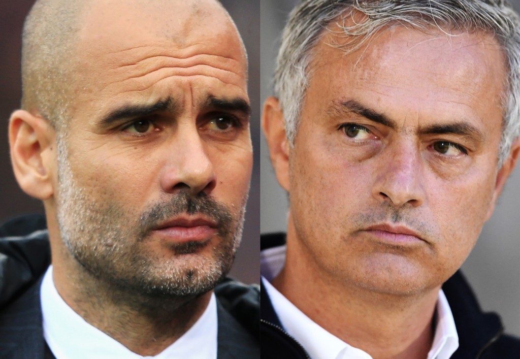 Who will come out on top in the last meeting between Pep Guardiola and Jose Mourinho this season? (Photo courtesy - Laurence Griffiths, Stephen Pond/Getty Images)