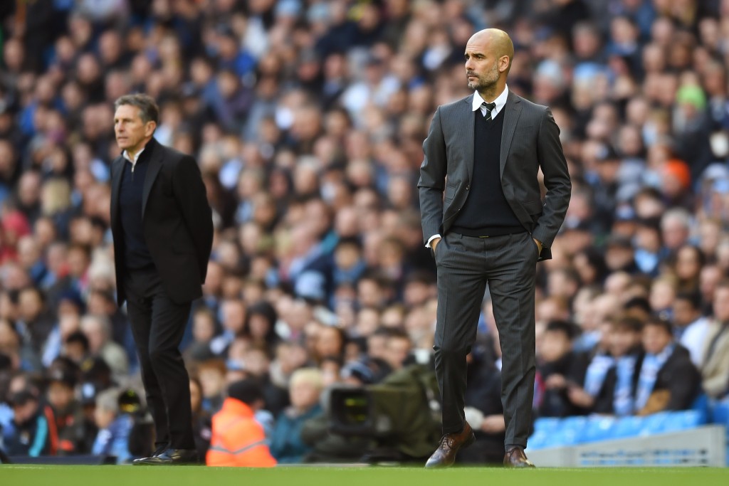 Who will prevail in the battle between Pep Guardiola and Claude Puel on Saturday? (Photo courtesy - Michael Regan/Getty Images)