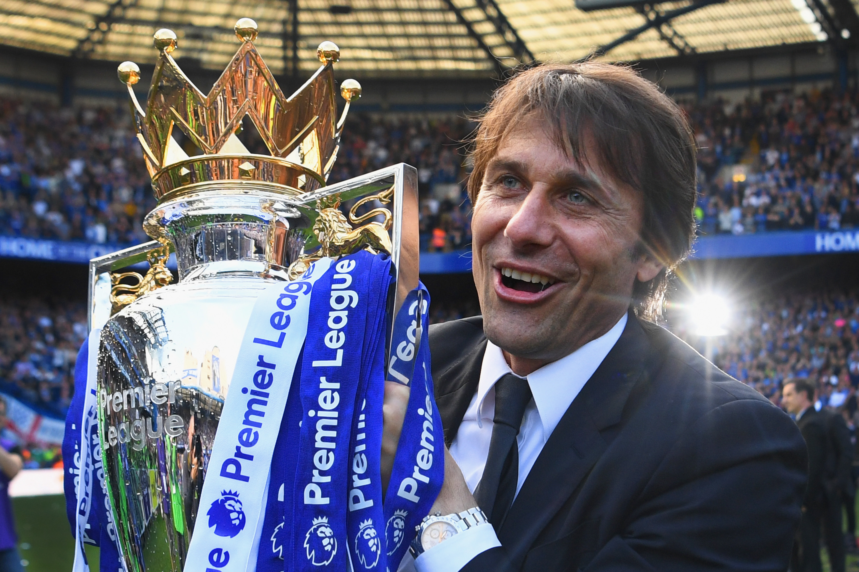 Conte oversaw a Premier League triumph in his first season in charge at Chelsea. (Photo courtesy - Michael Regan/Getty Images)