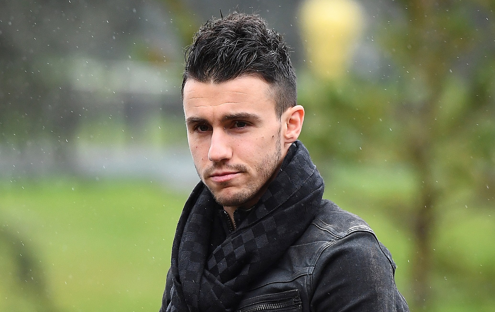 French national football team defender Sebastien Corchia arrives in Clairefontaine-en-Yvelines as part of the team's training camp ahead of the upcoming World Cup 2018 qualifiers, on November 7, 2016. / AFP / FRANCK FIFE (Photo credit should read FRANCK FIFE/AFP/Getty Images)