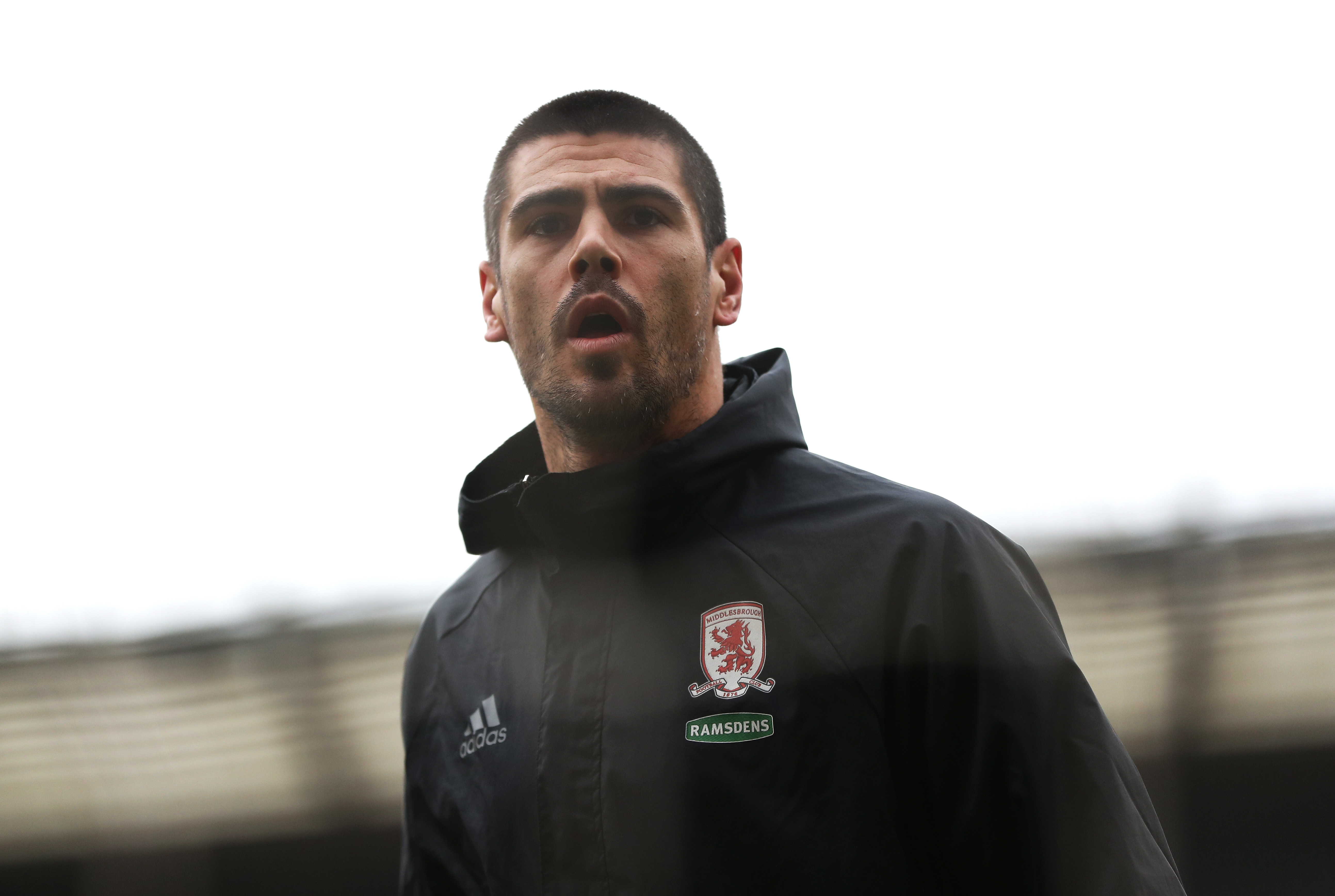 MIDDLESBROUGH, ENGLAND - MARCH 11: Victor Valdes of Middlesbrough looks on while warming up prior to The Emirates FA Cup Quarter-Final match between Middlesbrough and Manchester City at Riverside Stadium on March 11, 2017 in Middlesbrough, England. (Photo by Ian MacNicol/Getty Images)