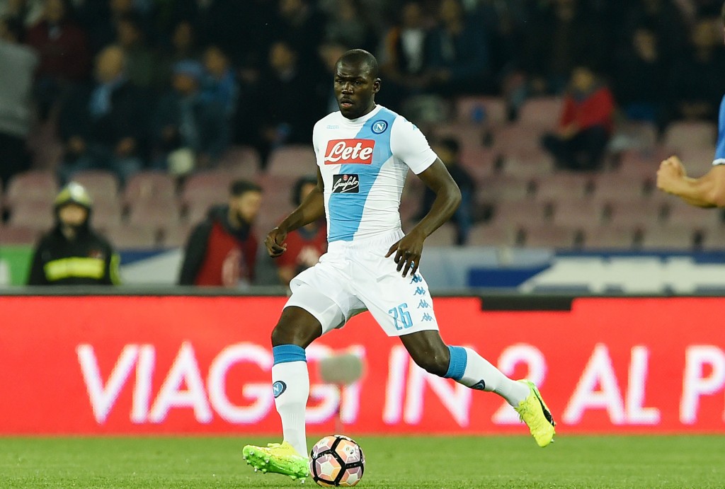 NAPLES, ITALY - APRIL 05: Kalidou Koulibaly of SSC Napoli in action during the TIM Cup match between SSC Napoli and Juventus FC at Stadio San Paolo on April 5, 2017 in Naples, Italy. (Photo by Francesco Pecoraro/Getty Images)