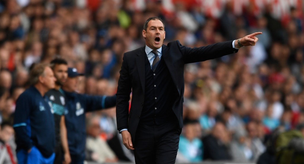 SWANSEA, WALES - MAY 21: Swansea head coach Paul Clement reacts during the Premier League match between Swansea City and West Bromwich Albion at Liberty Stadium on May 21, 2017 in Swansea, Wales. (Photo by Stu Forster/Getty Images)