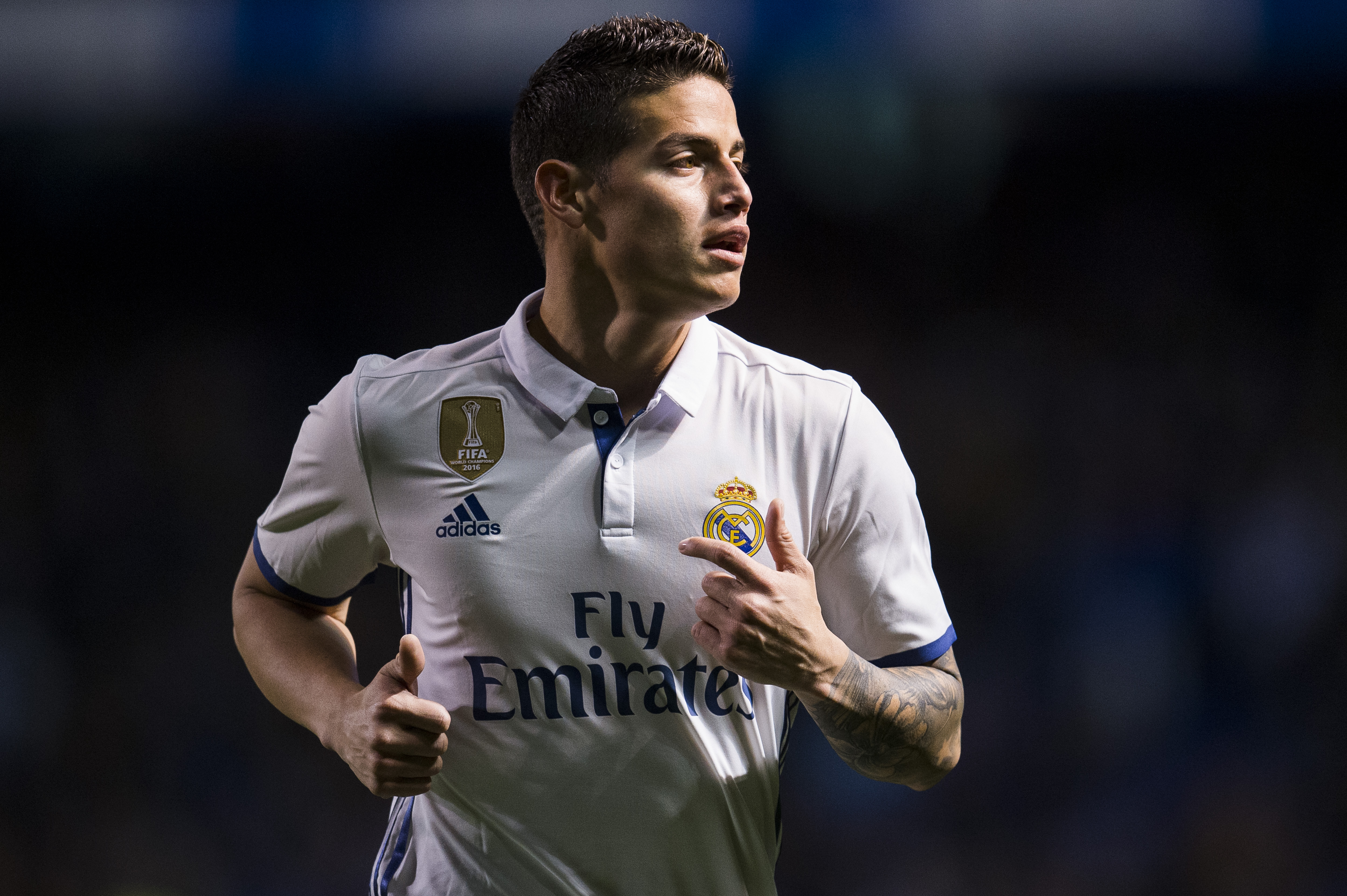 LA CORUNA, SPAIN - APRIL 26: James Rodriguez of Real Madrid reacts during the La Liga match between RC Deportivo La Coruna and Real Madrid at Riazor Stadium on April 26, 2017 in La Coruna, Spain. (Photo by Juan Manuel Serrano Arce/Getty Images)