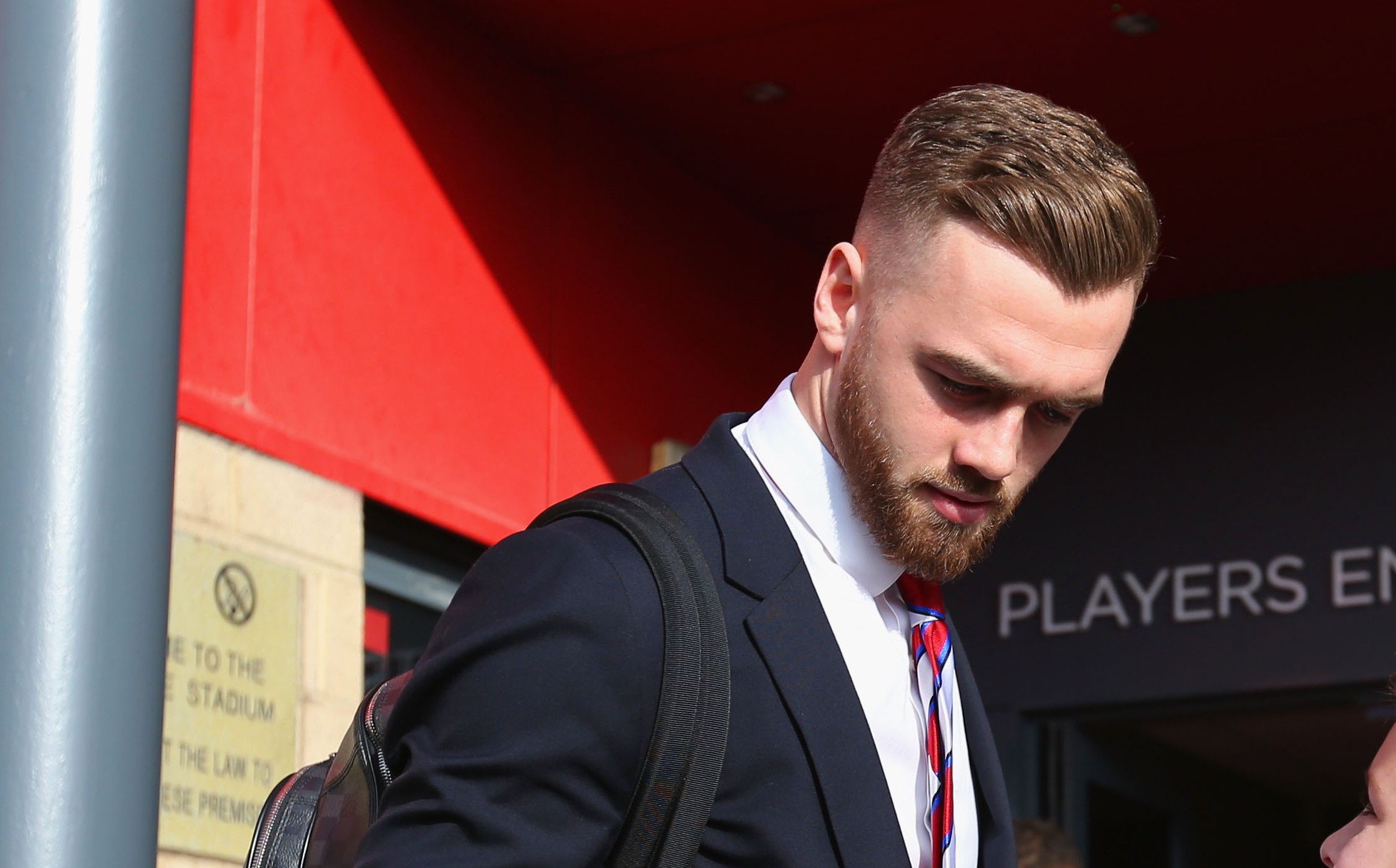 MIDDLESBROUGH, ENGLAND - FEBRUARY 18: Calum Chambers of Middlesbrough signs autographs outside the stadium prior to The Emirates FA Cup Fifth Round match between Middlesbrough and Oxford United at Riverside Stadium on February 18, 2017 in Middlesbrough, England. (Photo by Alex Livesey/Getty Images)