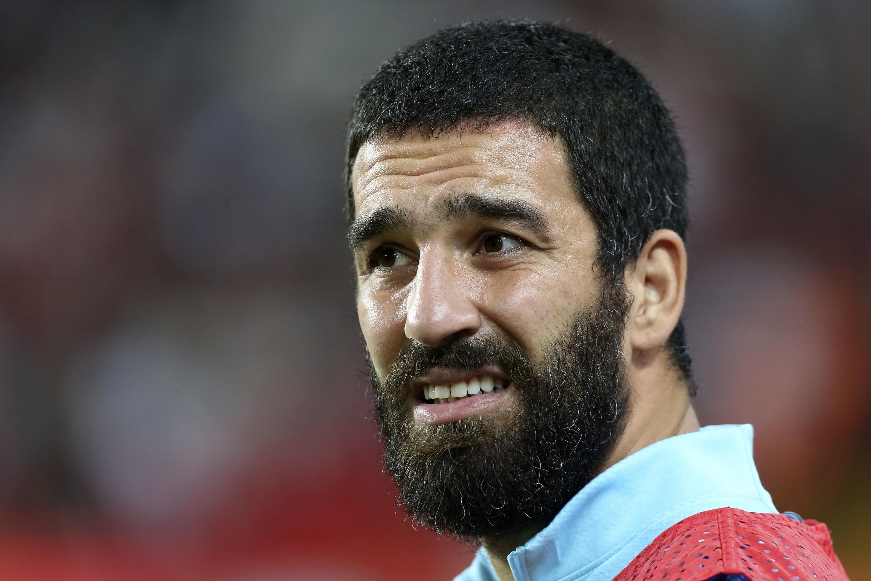 Turkey's Arda Turan looks on before the 2018 World Cup group I qualifying football match between Turkey and Kosovo, in Antalya on November 12, 2016. / AFP / - (Photo credit should read -/AFP/Getty Images)